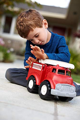 Green Toys Fire Truck & Sounds Board Book - Pretend Play, Motor Skills, Reading, Kids Toy Vehicle. No BPA, phthalates, PVC. Dishwasher Safe, Recycled Plastic, Made in USA.