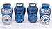 Adera Dreams Small Urns for Human Ashes Keepsake - Set of 4 Blue Memories Mini Cremation Urns - Memorial Ashes Urn with Case, Velvet Pouches and Funnel - Miniature Burial Funeral Urns for Sharing Ash
