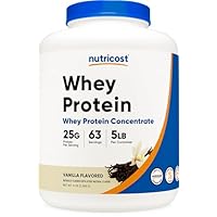Nutricost Whey Protein Powder, Vanilla, 5 pounds - Whey Protein Concentrate