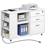 YITAHOME File Cabinet with Charging Station, Mobile