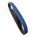 POWERTEC 413006Z-6 1-Inch x 30-Inch 60 Grit Metal Grinding Zirconia Sanding Belt, 6-Pack