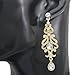 Gold Plated Q&Q Fashion Art Deco 20s 30s Flapper Gatsby Austria Crystal Bridal Silver Dangle Earrings