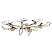 Voomall MJX X601H 2.4Ghz 6-axis Gyro 3D Roll Quadcopter Hexacopter Wireless and HD Video Real-time WiFi FPV C4005 Camera Drone with LED Light Air Pressure Altitude Hold One Key Return (Gold)