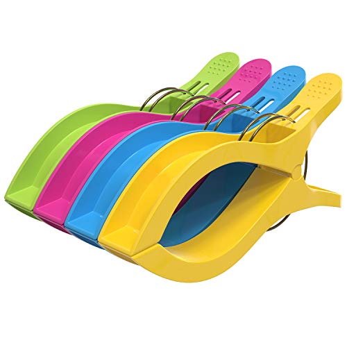 image for Attmu 12 Pack Beach Towel Clips Chair Clips Towel Holder in Fun Bright