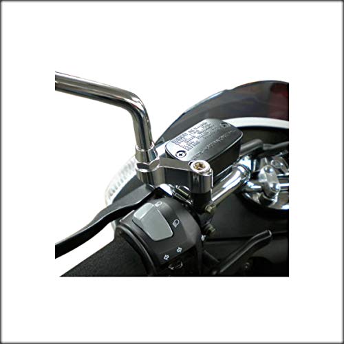 Black Path - Fits Kawasaki Mirror Extenders Vulcan 500 + 750 + 800 + 900 + 1500 + 1600 + 1700 + 2000 10mm Threaded Mirrors Motorcycle Risers 1.5" Up + 2" Out (Silver) T6 Billet