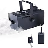 KUPPET 1500 CFM Fog Smoke Machine-400W Portable Stage Effect Machine w/Wireless Remote Control for Halloween, Holidays, Parties, Weddings, Live Concerts, Theaters etc-Metal Black