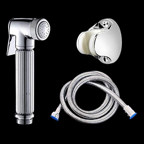 Toilet Hand Held Bidet Sprayer Kit, Stainless Steel Bathroom Shower Bidet Taps Spray Toilet Cleaning Copper Faucet Chrome Plating for Bidet Attachment,Pet Washing,Cleaning Rinsing Toilet (Kit B)