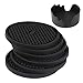 Silicone Drink Coasters Set of 6 , IPHOX 3.94 inches Flexible Heat Resistant Coaster for Drinks with Deep Grooved and Non-Slip Bottom, Protect Furniture from Dirty and Scratched (Black)
