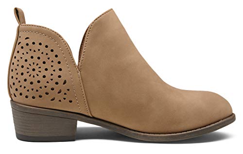 tan cutout booties