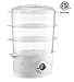 Gourmia GFS300 SteamTower300 Electronic Digital 3 Tier Vegetable and Food Steamer, 9.5 quart, BPA Free - Clear - Free Recipe Book Included