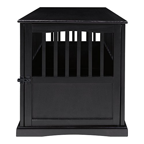 Casual Home Wooden Large Pet Crate, End Table, (Black, 24"W x 36.5"D x