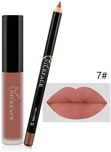 Meoket Lipstick Matte Lipgloss Makeup Womens Stay on Lip Gloss Glossier Long Lasting Colorful Liquid