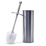 HUJI Stainless Steel Modern Bathroom Toilet Brush with Stand Can Cover Storage Design