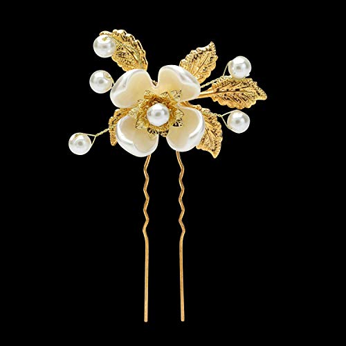 inSowni 16 Pack Wedding Headpieces Hair Side Combs+U Shaped Hair Pins Clips Pieces Barrettes Accessories Rhinestone Pearl Flower Gold for Women Girls Brides Bridsmaids
