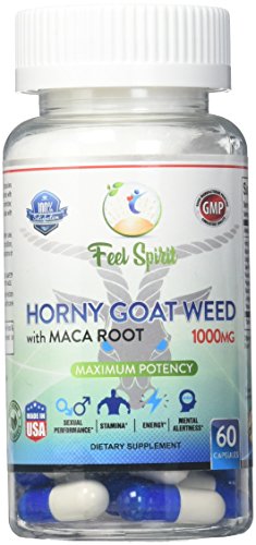 Horny Goat Weed 1000mg by Feel Spirit Supplements, Libido, Performance Booster | Men Blood Flow | Increase desire Men, Women | Maca Root, Muria Puama, Saw Palameto, Tongkat, Extra Strength! Horny Goat Weed 1000mg by Feel Spirit Supplements, Libido, Performance Booster | Men Blood Flow | Increase desire Men, Women | Maca Root, Muria Puama, Saw Palameto, Tongkat, Extra Strength!