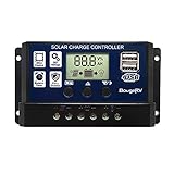 BougeRV 30A Solar Charge Controller Solar Panel Battery Regulator 12V/24V with Dual USB Port Display [ Updated Version ]