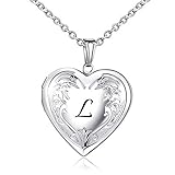 Locket Necklace that Holds Pictures Initial