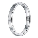 3mm Thin Silver Tungsten Wedding Band for Women Men Brushed Flat Comfort Fit Size 4-14