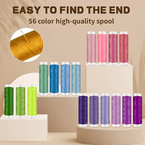 Sewing Kit with Accessories, 305 Piece Large Professional Sewing Kit, Including Sewing Machine Accessories with 56 Thread Spools, Scissors and Accessories