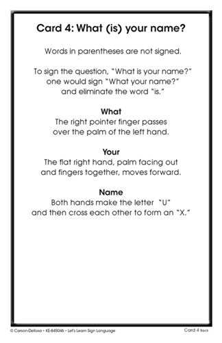 Let's Learn Sign Language, Grades PK - 2