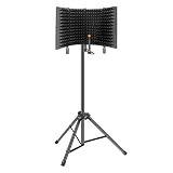 Professional Studio Recording Microphone Isolation Shield, Pop Filter,High density absorbent foam is used to filter vocal. Suitable for Blue Yeti and other condenser microphones (AO-504 With Stand)