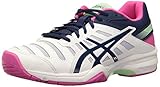 ASICS Women's Gel-Solution Slam 3 Tennis Shoe, White/Indigo Blue/Pink Glow, 8.5 M US