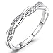 Caperci Sterling Silver CZ Cubic Zirconia Diamond Ring for Wedding Anniversary Jewelry, Size 5-11