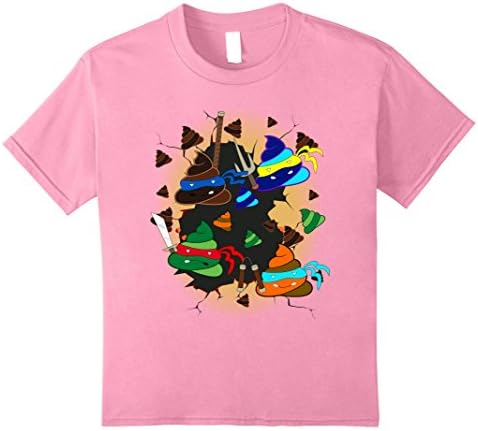 Kids Ninja Poop Emoji Halloween Costume Shirt 8 Pink