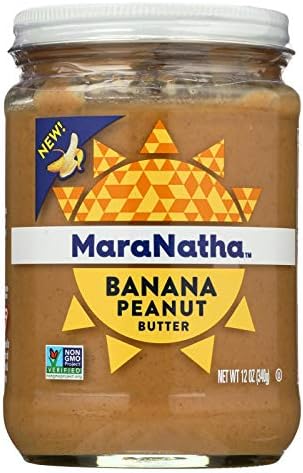MARANATHA NATURAL FOODS, PNUT BUTTER, BANANA, Pack of 6, Size 12 OZ - No Artificial Ingredients GMO Free