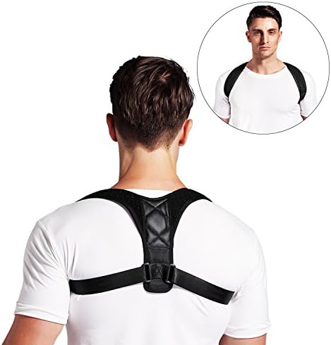Conbays Back Posture Corrector for Women Men Adjustable Clavicle Brace Support Shoulder Connector Upper Back Pain Relief Posture Support Strap for Home Office