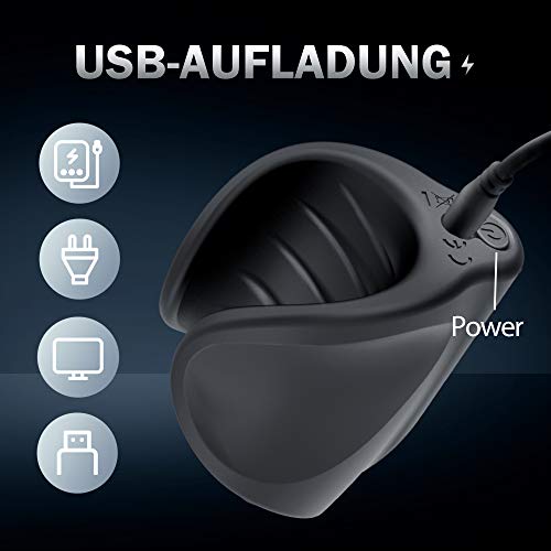 2 in 1 Elektrische Eichelvibrator und Penis-Trainer mit 10 Vibrationsmodis Silikone Automatischer Masturbator mit USB-Aufladung Waserdicht Sexspielzeug für Männer Moruioy