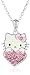 Hello Kitty Girls October Crystal Birthstone Heart Pendant Necklace, 18