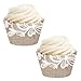 Andaz Press Party Cupcake Wrapper Decorations, Burlap Lace, 24-Pack, For Girls 1st Birthday Baby Bridal Shower Tea Party Themed Decorations