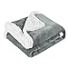 LANGRIA Sherpa Blanket Super Soft Warm Breathable Lightweight Reversible Bed or Couch Throw Fleece Blanket Eco-Friendly Easy Care for Winter (60 x 80 inches Twin Size, Grey)