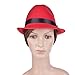 VBIGER Fedora Hats Bowler Hat Gangster Porkpie Derby Hats (Dark Red)