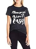 ZXZY Women's Loose Plus Size Letter Print Mommin Aint Easy T Shirt Blouse