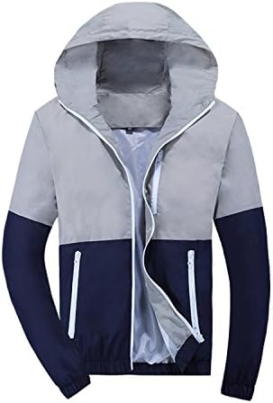 Also Easy Jacket Men Windbreaker NEW Spring Autumn Fashion Jacket Men's Hooded Casual Jackets Male Coat Thin Men Coat Outwear Grey L