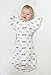 Amazing Baby Transitional Swaddle Sack with Arms Up Half-Length Sleeves and Mitten Cuffs, Small, 0-3 months, 6-14 lbs, Tiny Elephants, Sterling (Arms Up Swaddle, Transition Swaddle Sleep Sack)