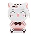 Joyleop White Cat Case Compatible with iPhone 5 5C 5S SE,Cute 3D Cartoon Animal Cover,Kids Girls Fun Soft Silicone Rubber Kawaii Character Unique Cases,Fashion Shockproof Skin Protector for iPhone5