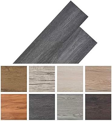 Vidaxl Self Adhesive Pvc Flooring Planks 5 02m 2mm Black And
