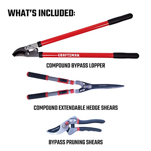 CRAFTSMAN CMXMKIT0140 3Piece Pruning Set with Bypass Pruning Shears