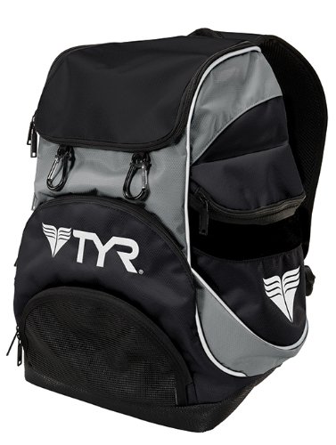 TYR Alliance Team Mini Backpack (Black/Silver, 16.5 x 11.25 x 8.75-Inch)