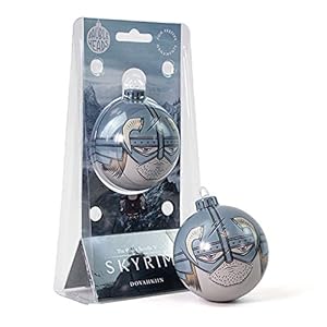 Numskull Bauble Heads officiële Skyrim Dovahkiin kerstboom decoratie Ornament – grijs Tin metalen kerstbal opknoping decor