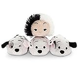 Disney 101 Dalmatians ''Tsum Tsum'' Mini Plush Collection - 3 1/2'' Cruella De Vil plus Rolly, Lucky, and Patch Dalmations