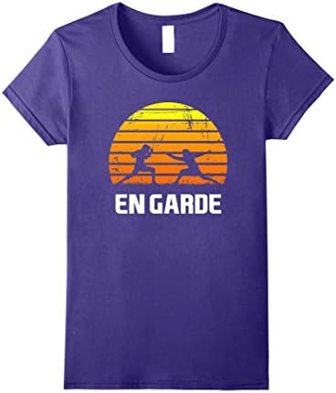 Womens En Garde! Funny Fencing Gift T-Shirt Large Purple