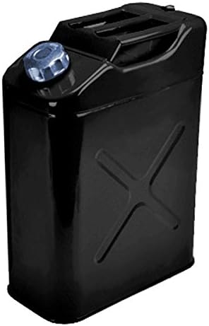 Black Jerry Can Utility Jug 5 Gallon With Fill Nozzle & Cap