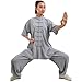 ZooBoo Unisex Cotton Blend Short Sleeves Tai Chi Suit Morning Exercise Uniform Kung Fu Clothing