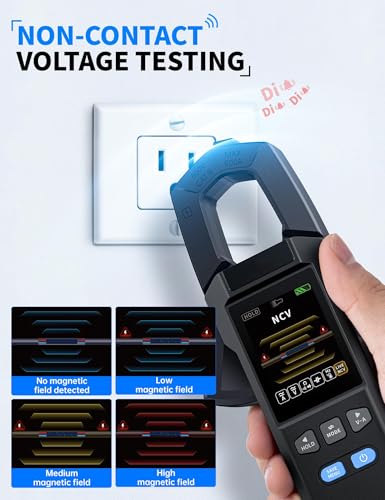 LBOYLOVE® DMC-100 Digital Clamp Meter Multimeter, 9999 Counts TRMS, 600A Curve Recording Rechargeable Amp Meter with AC/DC Voltage Current, Continuity, Capacitance, Diode Resistance Test, Temperature