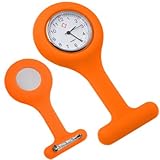 TOOGOO Nurses Brooch Silicone Rubber Tunic Fob Watch Orange