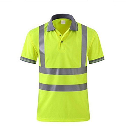 GanDecor Safety Reflective Shirt Workwear High Visibility Unisex Quick Dry